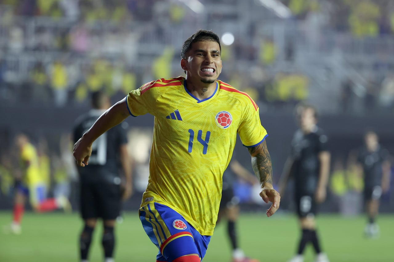 Gustavo Puerta, autor del primer gol de Colombia ante Nueva Zelanda.