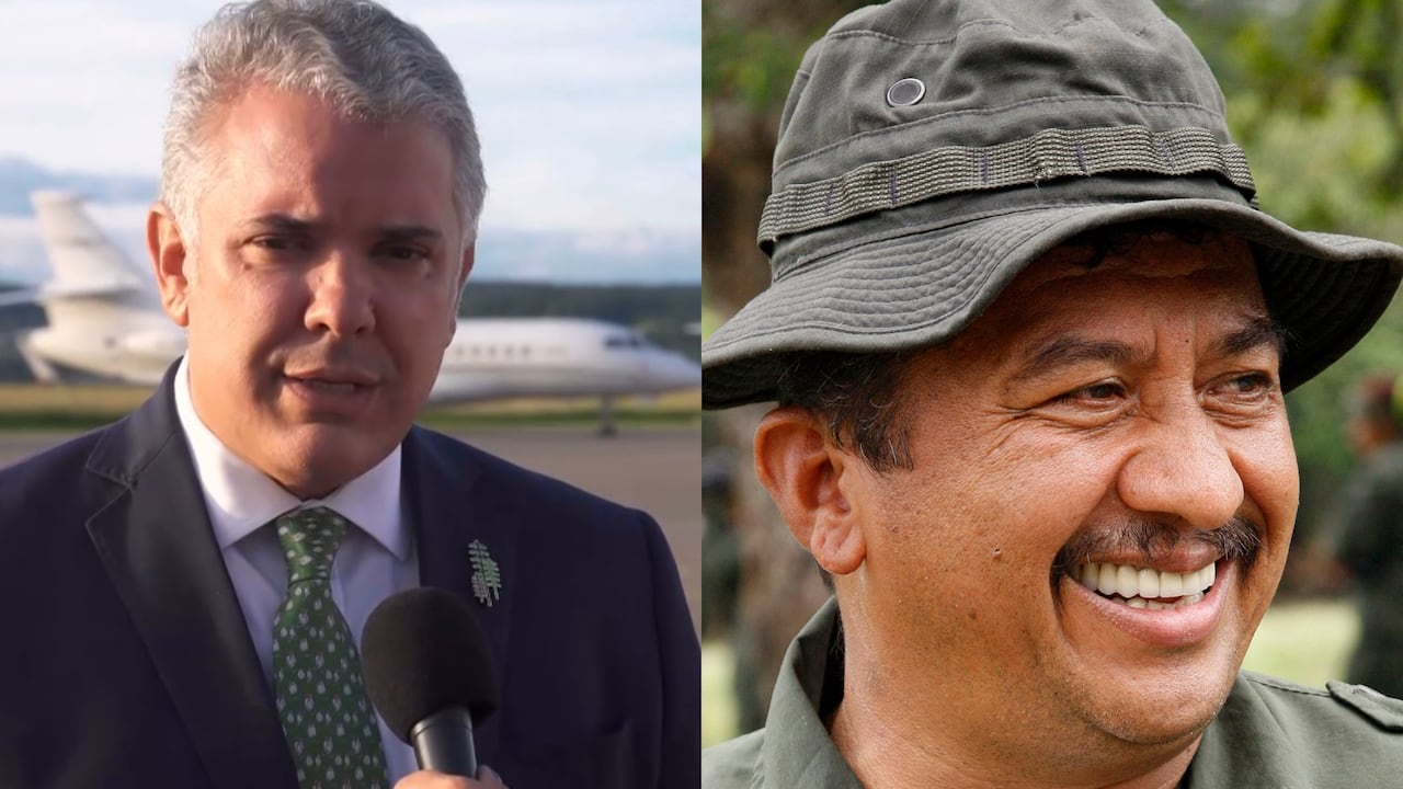 Presidente Iván Duque y el cabecilla de las disidencias de las Farc Gentil Duarte.