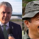 Presidente Iván Duque y el cabecilla de las disidencias de las Farc Gentil Duarte.