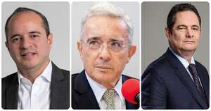 Juan Espinal, Álvaro Uribe y Germán Vargas Lleras.