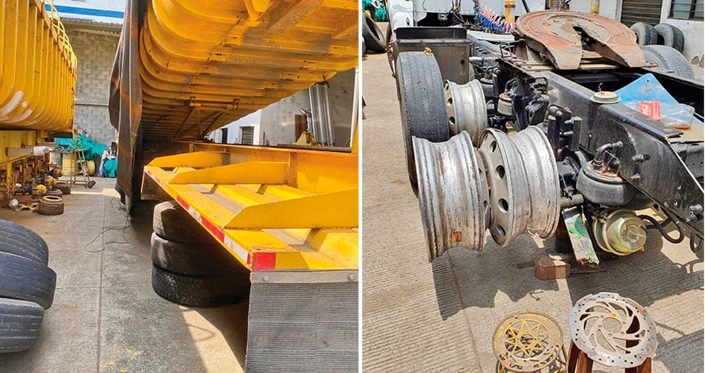  Los bienes están en abandono, al tiempo que los camiones se hallan convertidos en chatarra, desvalijados y oxidados en parqueaderos. 