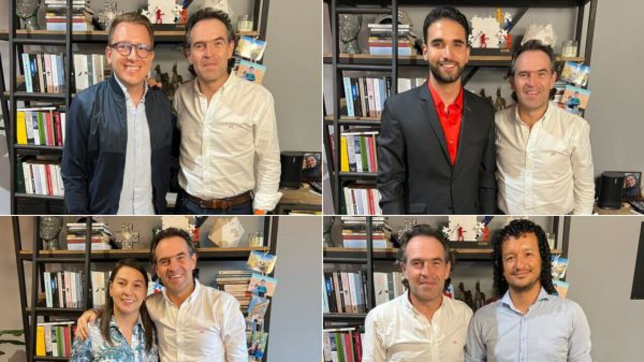 Federico Gutiérrez con Alejandro Arias, Farley Macías, Janeth Hurtado y José Luis Marín.