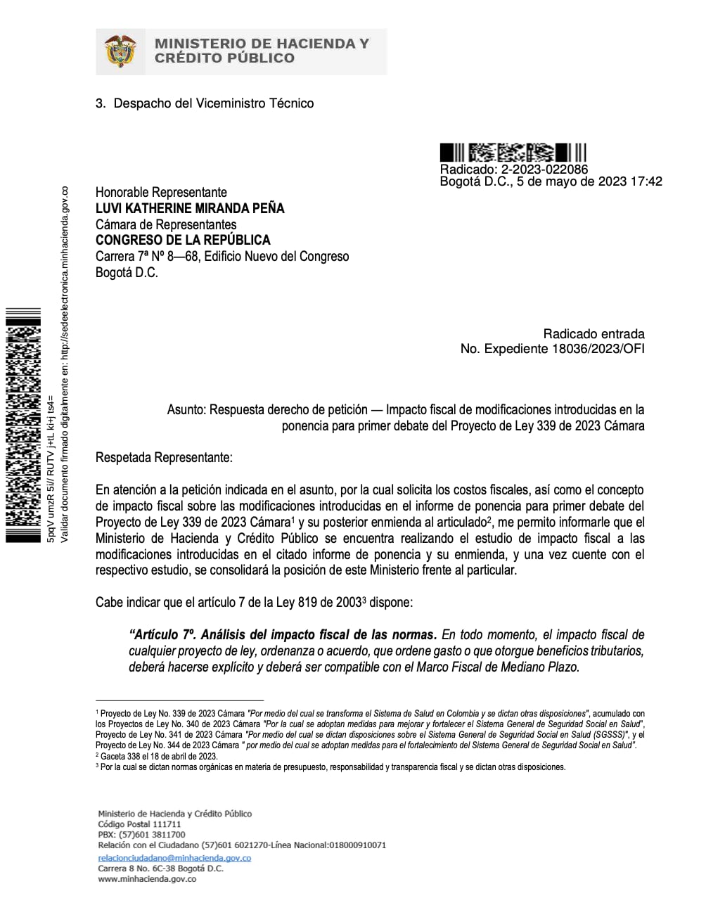 Documento de respuesta a Katherine Miranda.