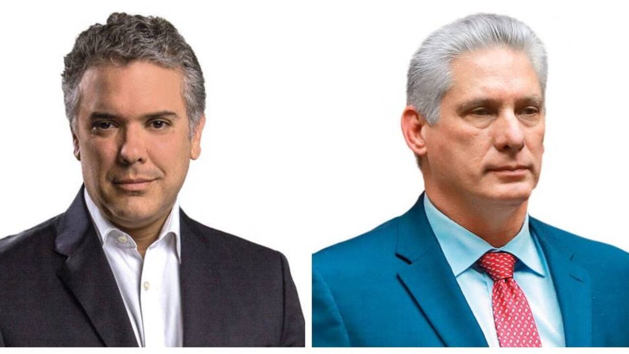 Iván Duque, presidente de Colombia y Miguel Díaz-Canel Bermúdez, presidente de Cuba.