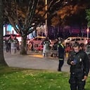 En el sitio hay presencia de la Policía antidisturbios.