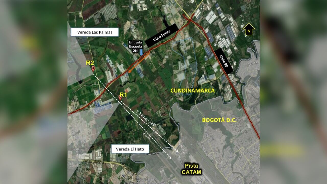 Mapa del atentado al presidente Iván Duque