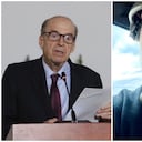 El canciller Álvaro Leyva y la escritora Victoria Amelina.