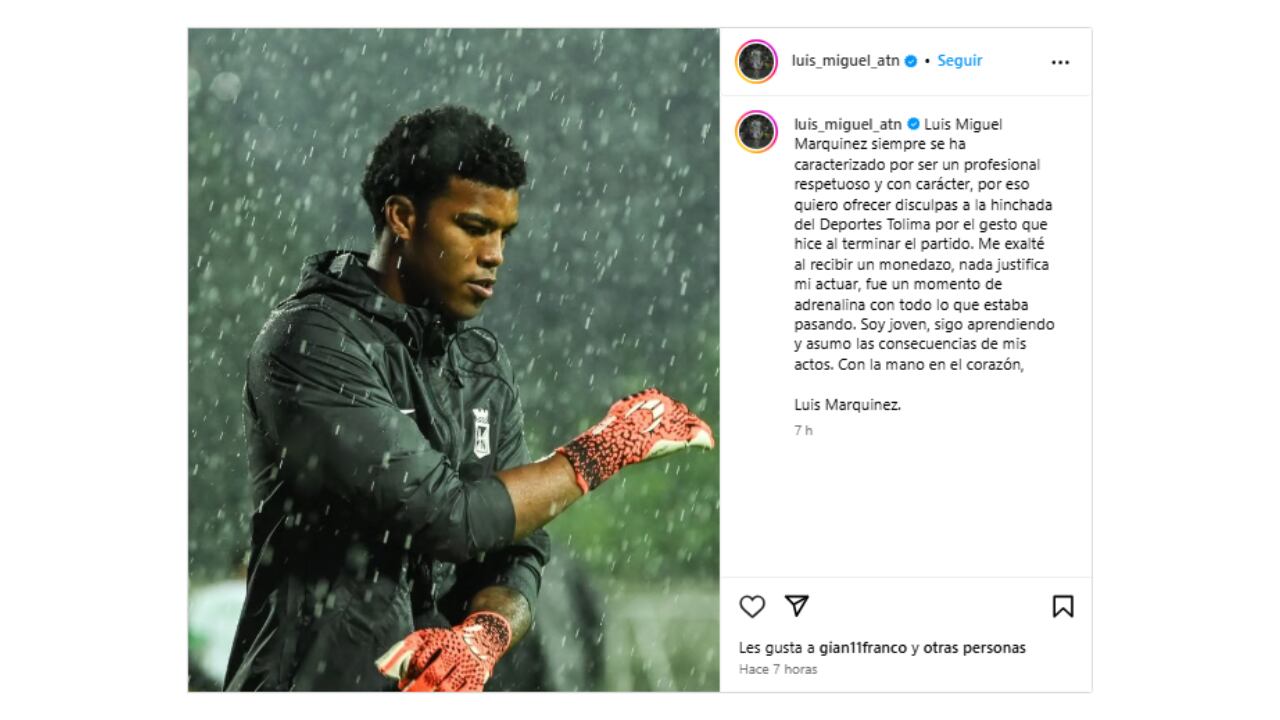 Disculpas de Luis Marquinez