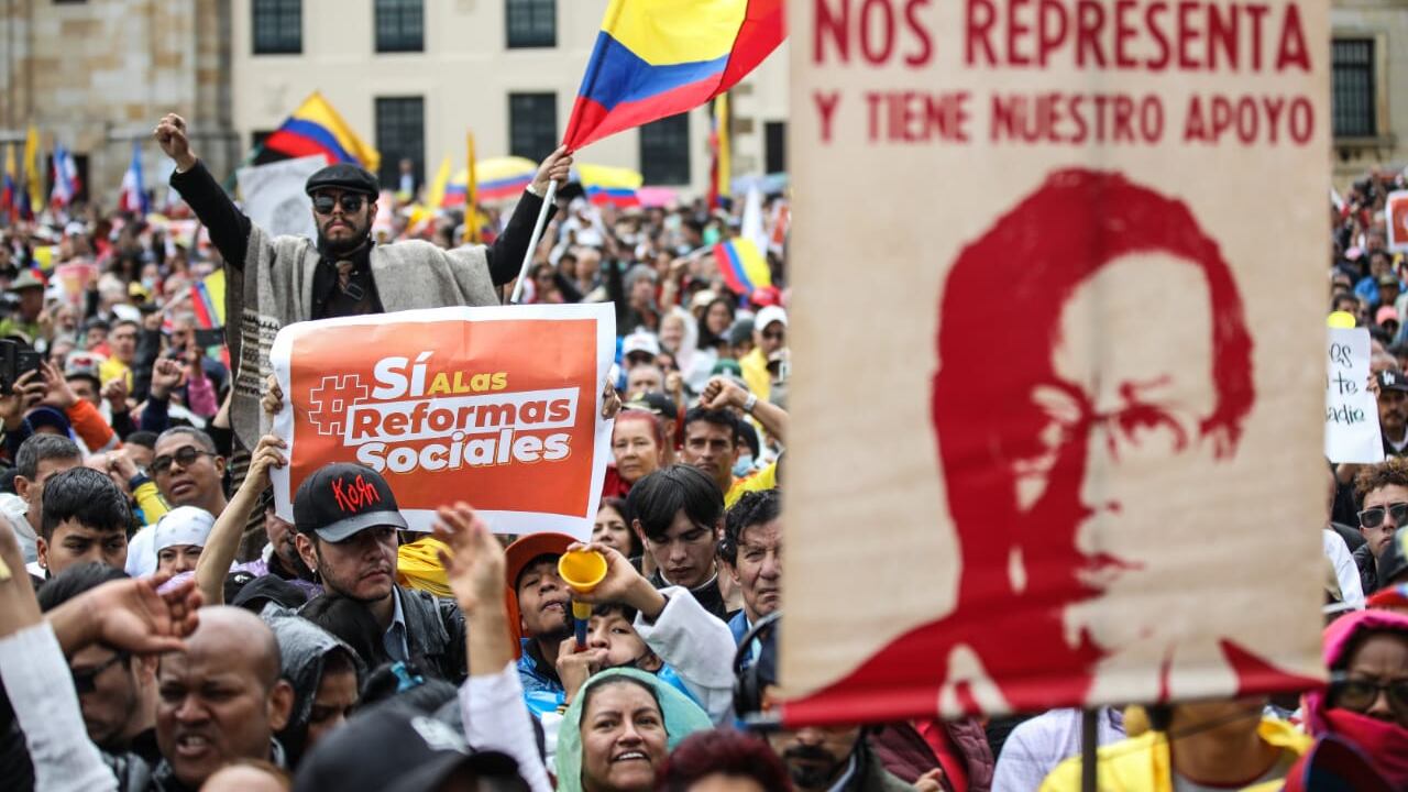 Las marchas del 18 de marzo tuvieron como punto de concentración la Plaza de Bolívar en Bogotá.