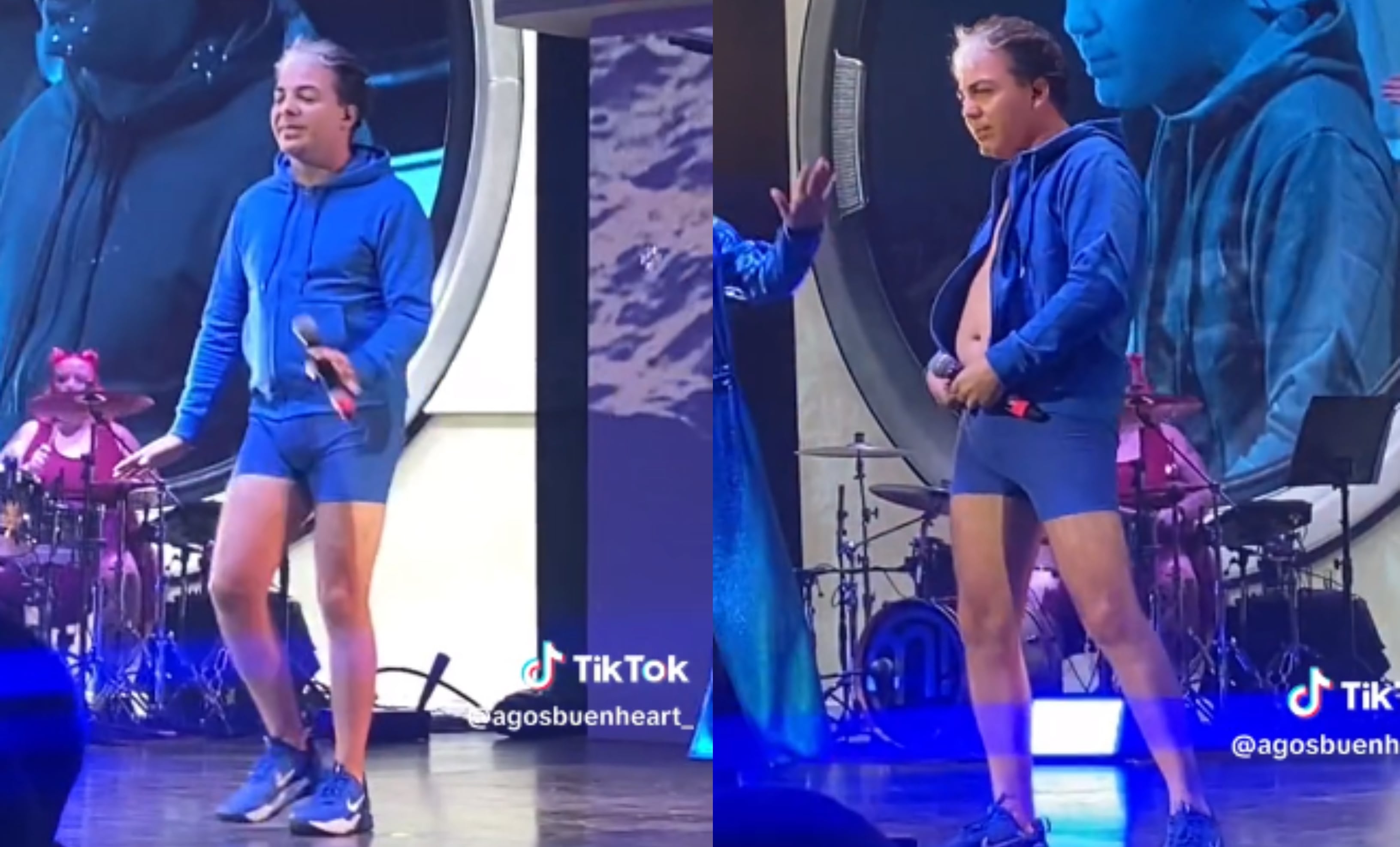 Cristian Castro terminó cantando usando solo calzoncillos y tenis.