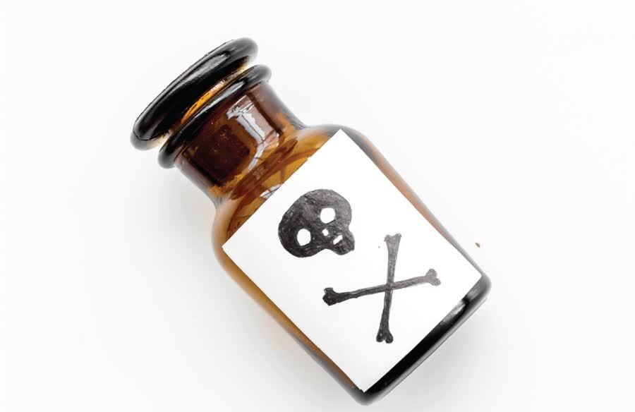 Junto a la víctima fue hallado un frasco de cianuro (imagen de referencia).