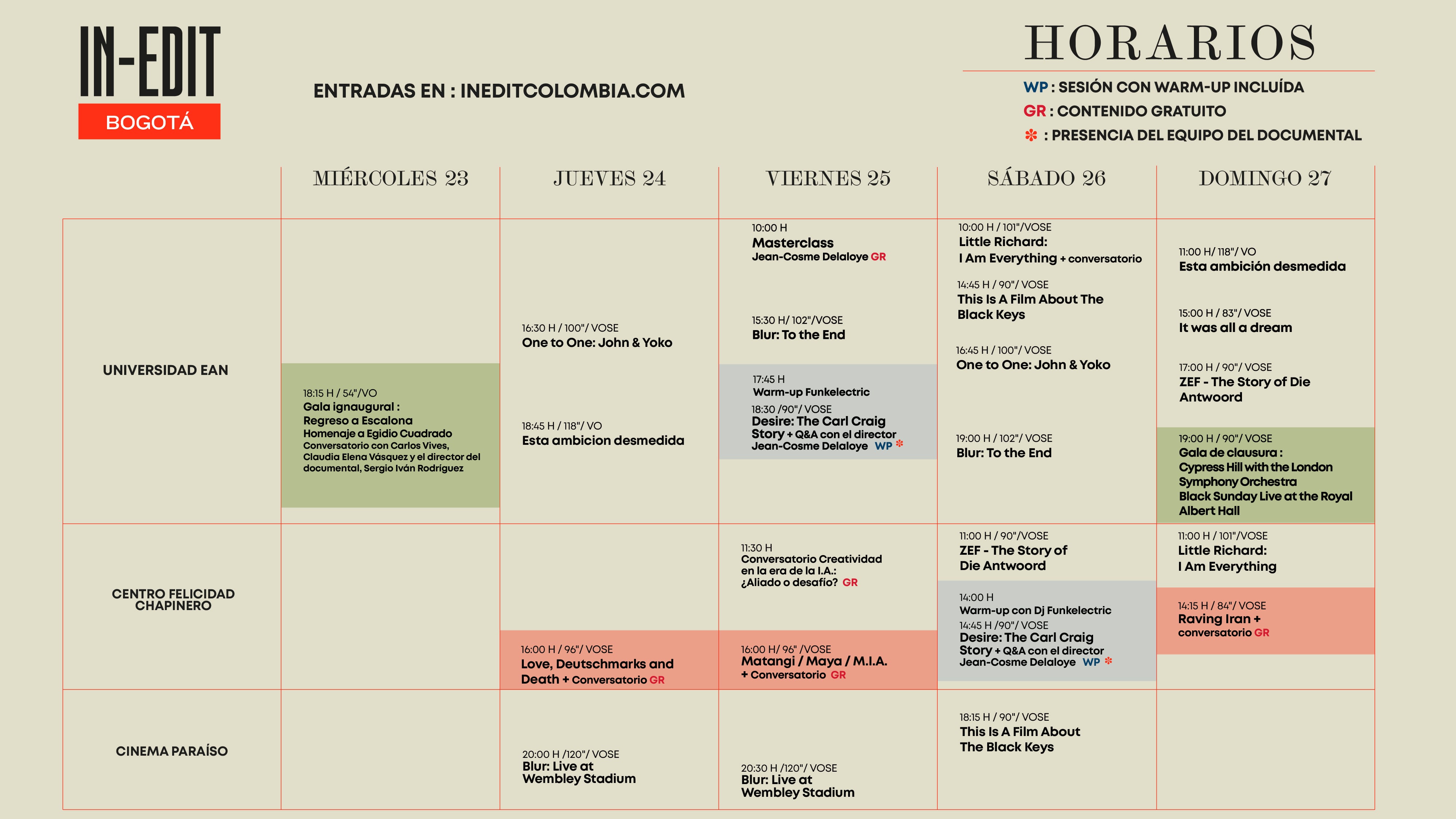 La edición 2025 de IN-EDIT se realizará del 23 al 27 de abril, en una experiencia que combina proyecciones, conversatorios, encuentros con realizadores y música en vivo, consolidando al festival como una plataforma única de cruce entre el cine y el sonido.