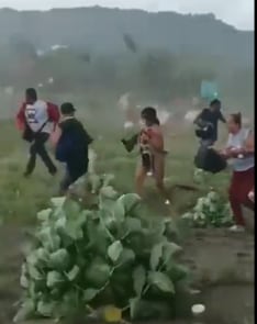 Fuerte ventarrón que ocurrió en una playa del Atlántico.