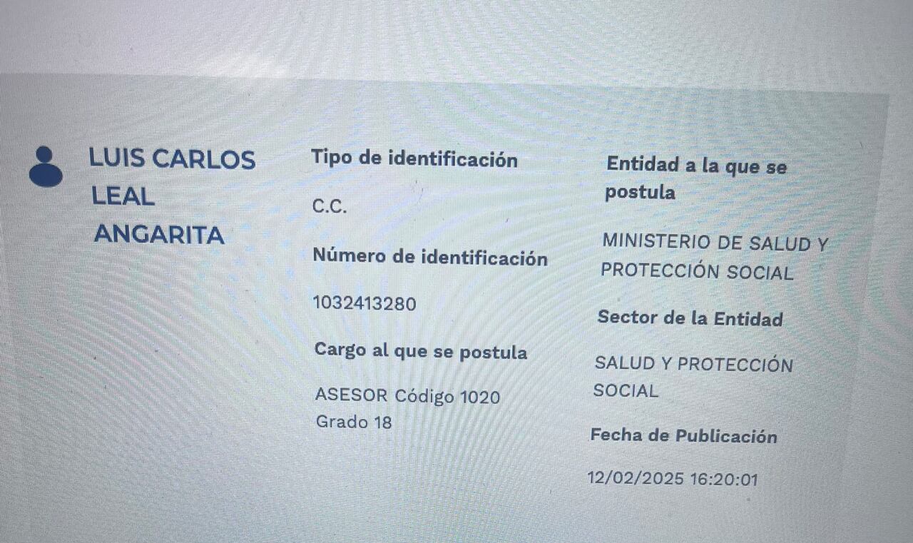 Hoja de vida de Luis Carlos Leal