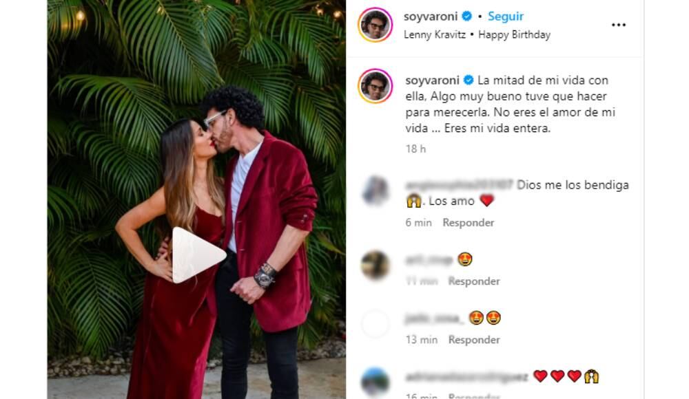 Miguel Varoni y Catherine Siachoque compartiendo en el cumpleaños de la actriz.