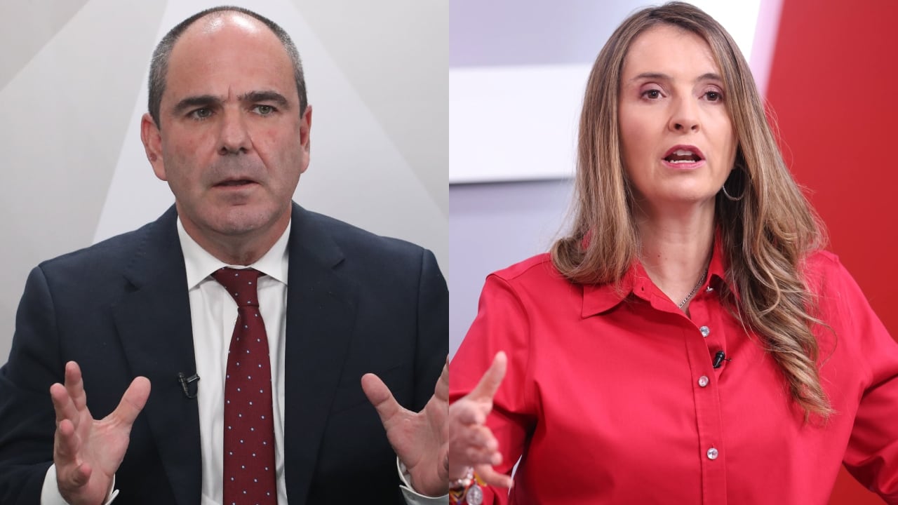 Gabriel Vallejo, director del Centro Democrático, y la candidata presidencial Paloma Valencia.