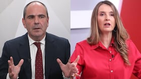 Gabriel Vallejo, director del Centro Democrático, y la candidata presidencial Paloma Valencia.