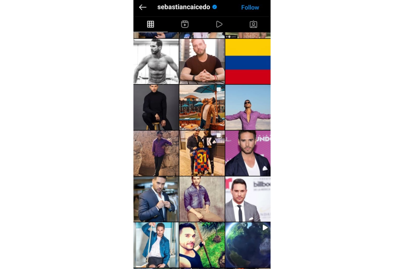 Captura de pantalla Feed Sebastián Caicedo. Instagram: @sebastiancaicedo