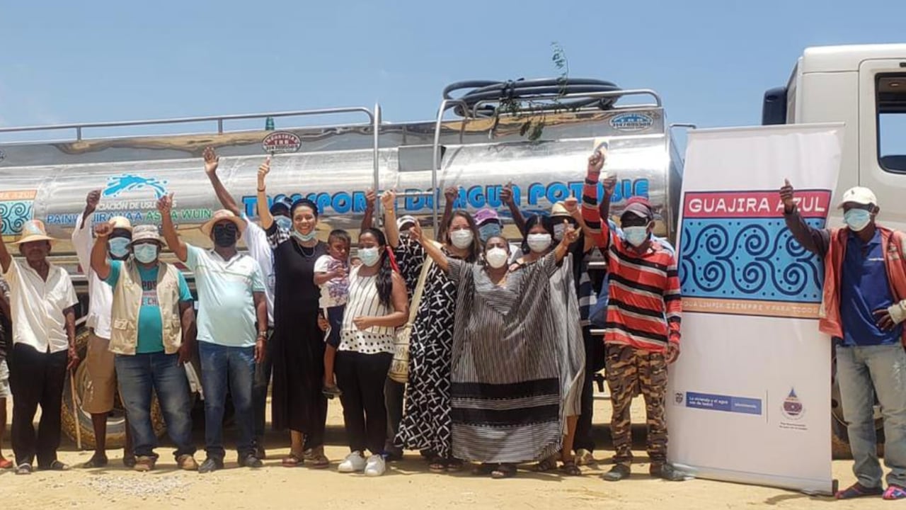 La actividad forma parte del proyecto Guajira Azul, el cual ha llevado piletas de agua potable a cuatro municipios: Manaure, Riohacha, Uribia y Maicao.