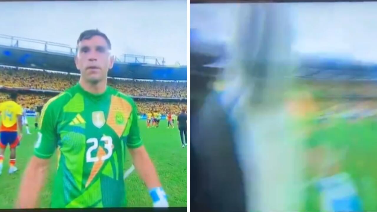 Dibu Martínez golpeó cámara tras el juego con Colombia en Eliminatorias