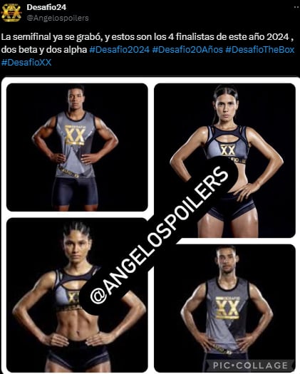 Un usuario en la red social de X reveló el nombre de los cuatro finalistas del Desafío 2024.