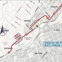 Desvío para las rutas E27, P62A y A05 sentido Norte - Sur.