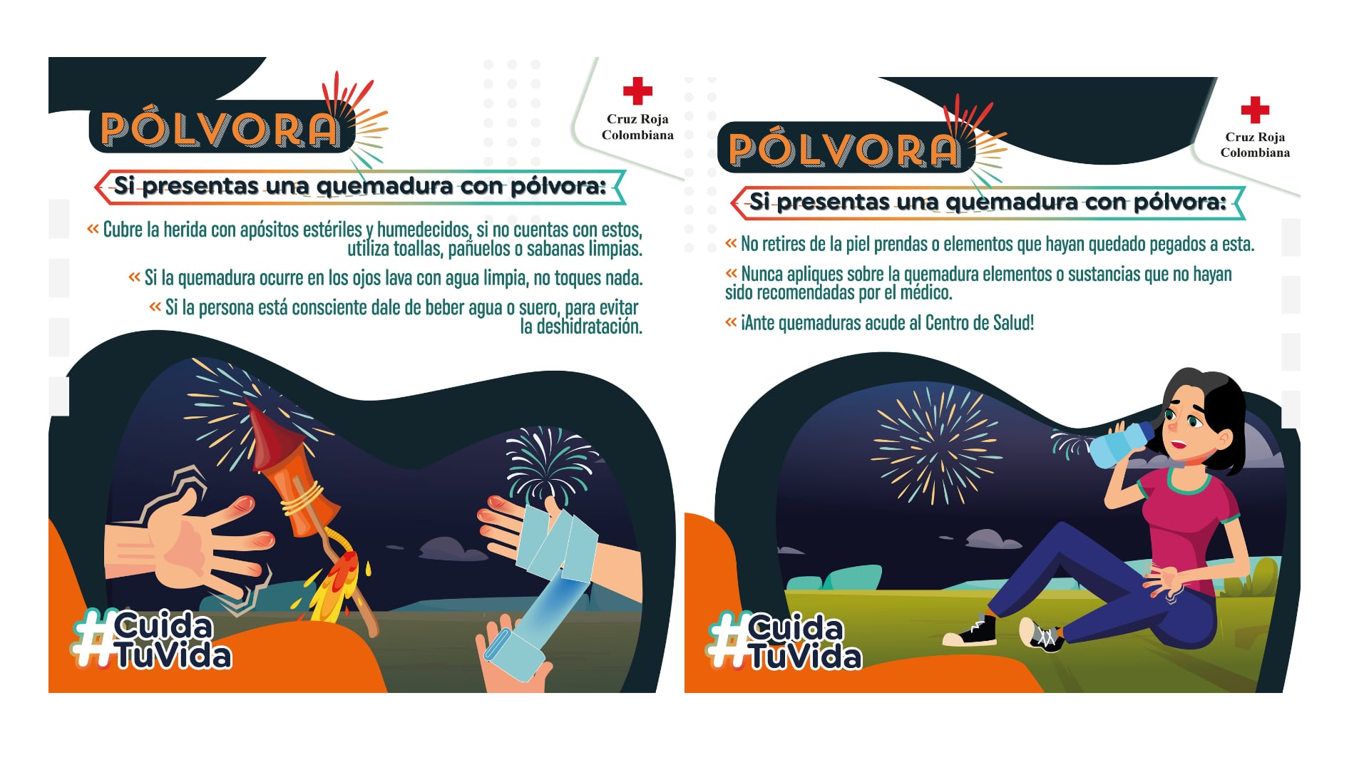 Recomendaciones para tratar quemaduras con pólvora.