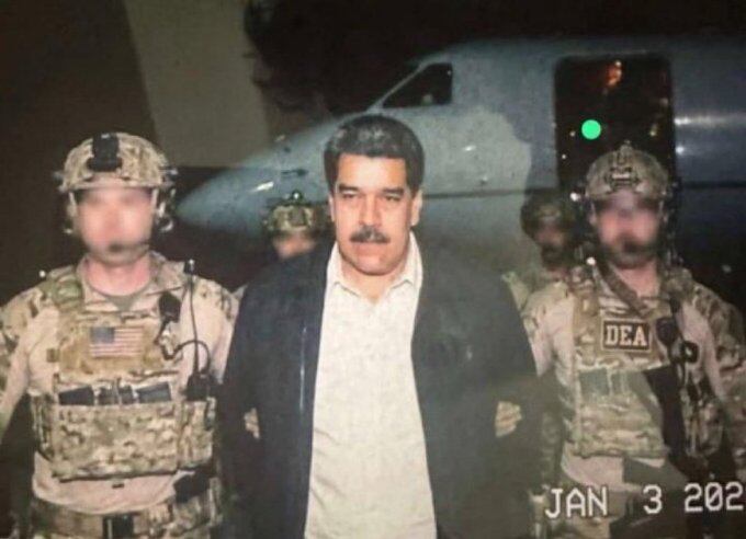 La foto que Ian Weber publicó, sobre la captura de Nicolás Maduro, y que él mismo confirmó que la hizo con IA
