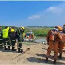 Organismos de socorro atendiendo la emergencia.