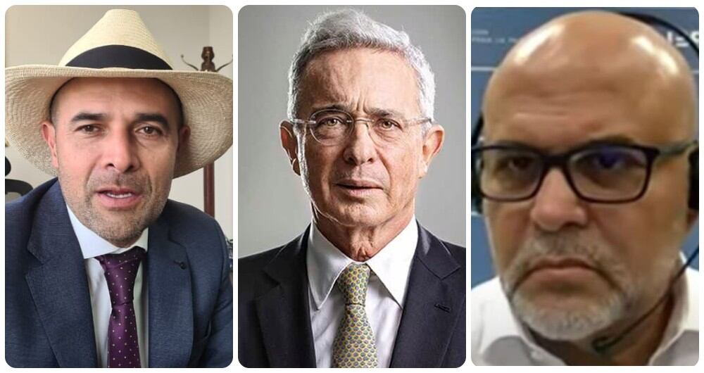 Andrés Guerra, Álvaro Uribe y Salvatore Mancuso.