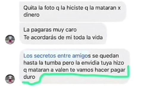 La mejor amiga de la DJ Valentina Trespalacios ha recibido amenazas de muerte en su contra.