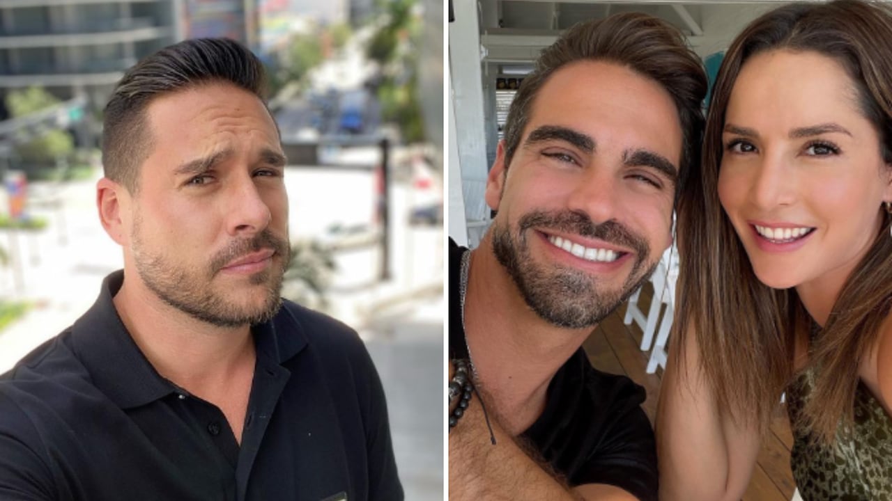 Carmen Villalobos y su nuevo novio. A la izquierda su ex, el actor Sebastián Caicedo