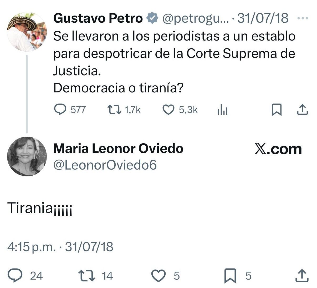 María Leonor Oviedo, magistrada del caso Uribe.