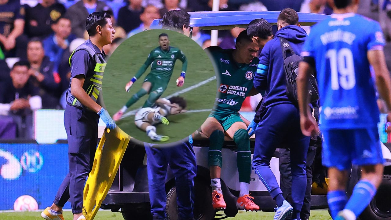 Kevin Mier salió con un fuerte golpe en su pierna derecha tras la 'caricia' de su rival con los taches