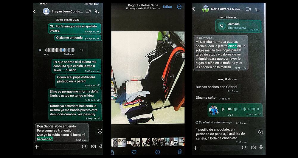 Chats que exponen a la coronel Cáceres.