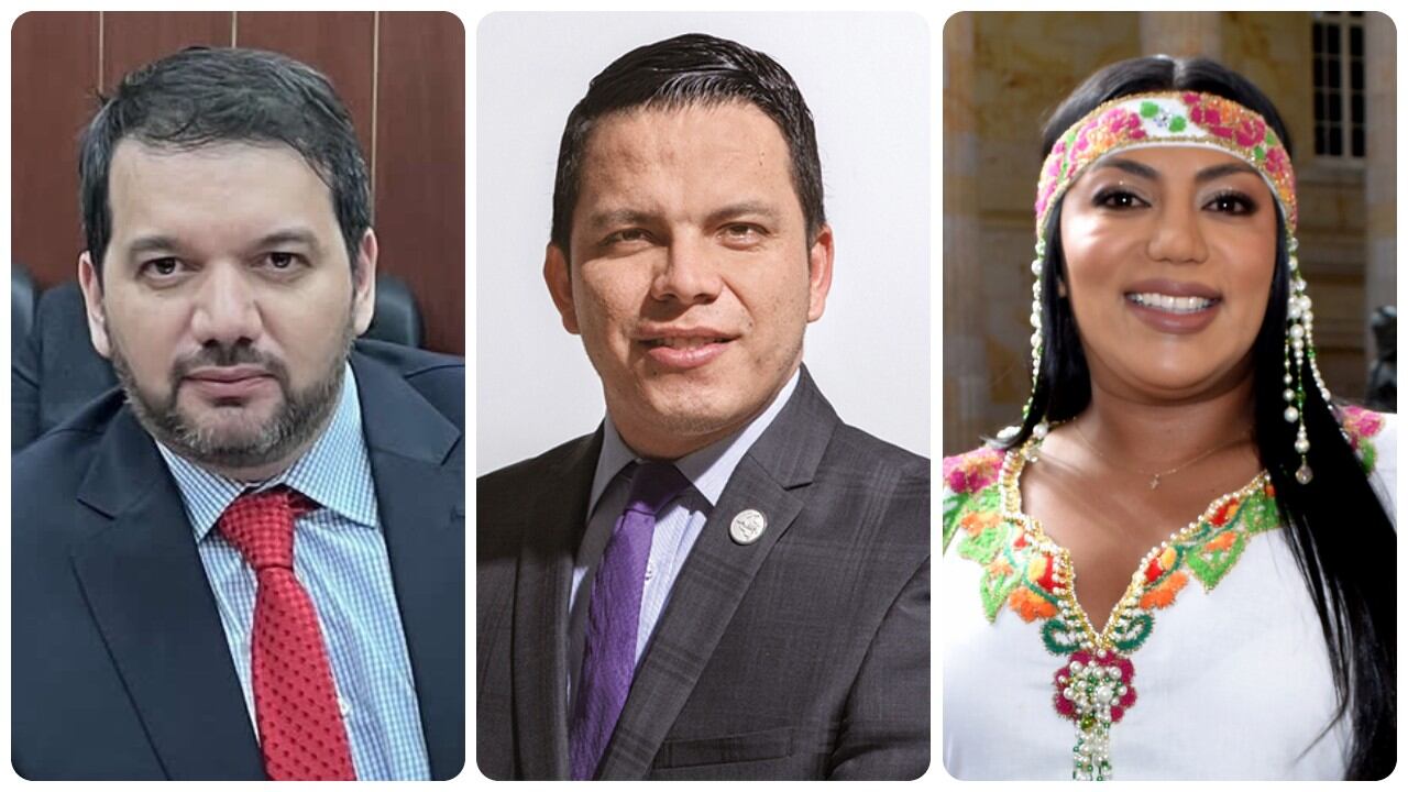 Julio Elías Chagüi, Sneyder Pinilla y Martha Peralta.