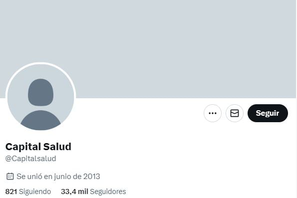 Cuenta hackeada de Capital Salud