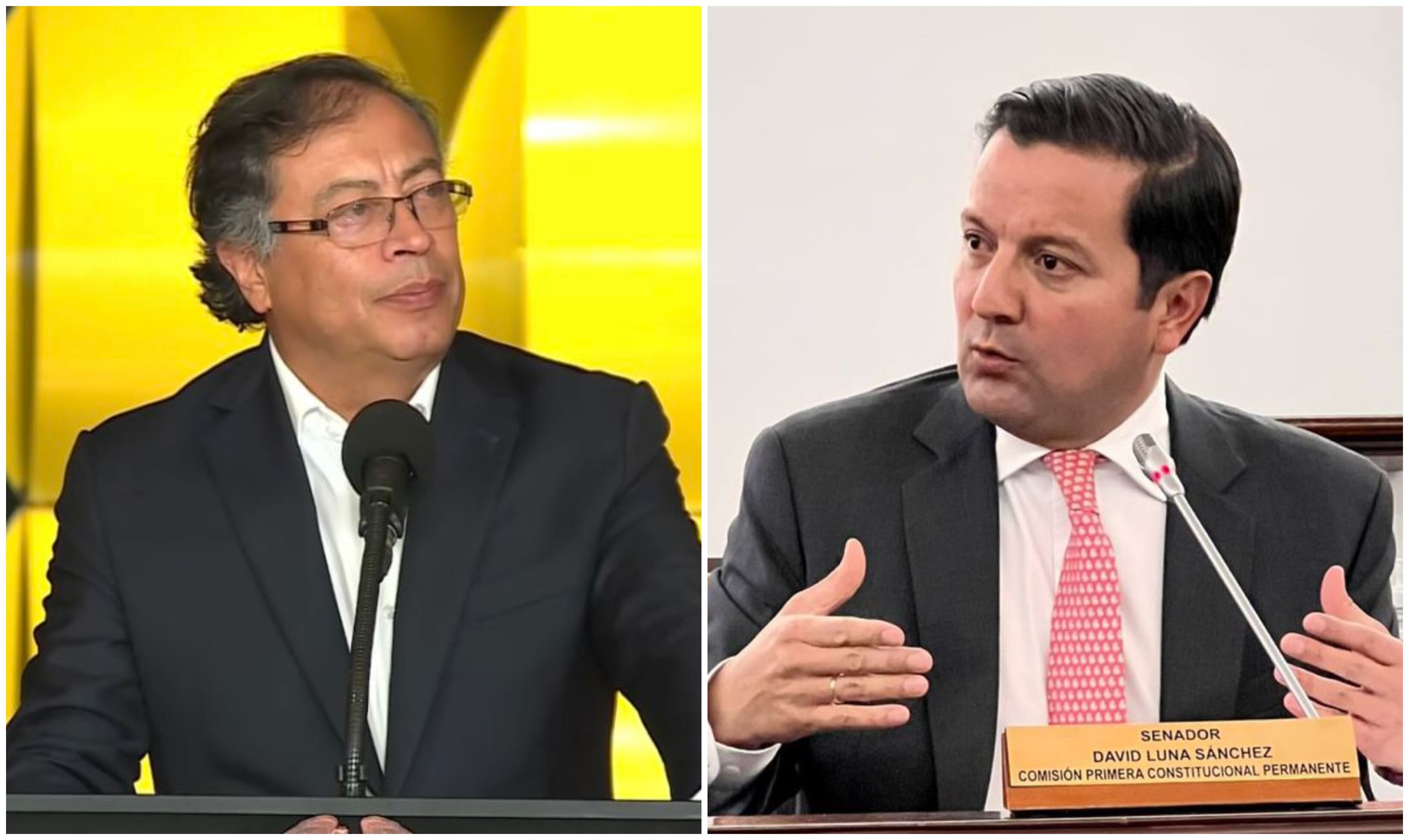 Presidente Gustavo Petro y el senador David Luna