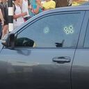 Así quedó la camioneta donde se movilizaba la víctima de homicidio en Barranquilla.