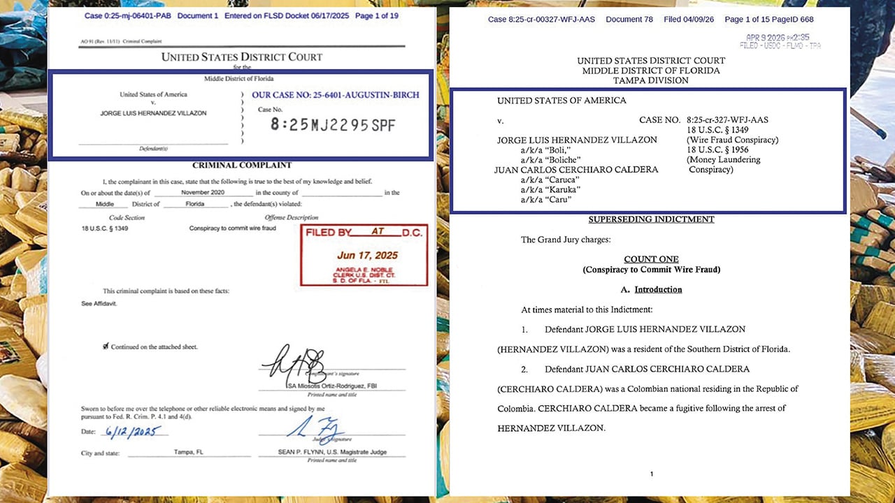 Estos son los documentos de la Corte de los Estados Unidos sobre el caso de alias Boliche.