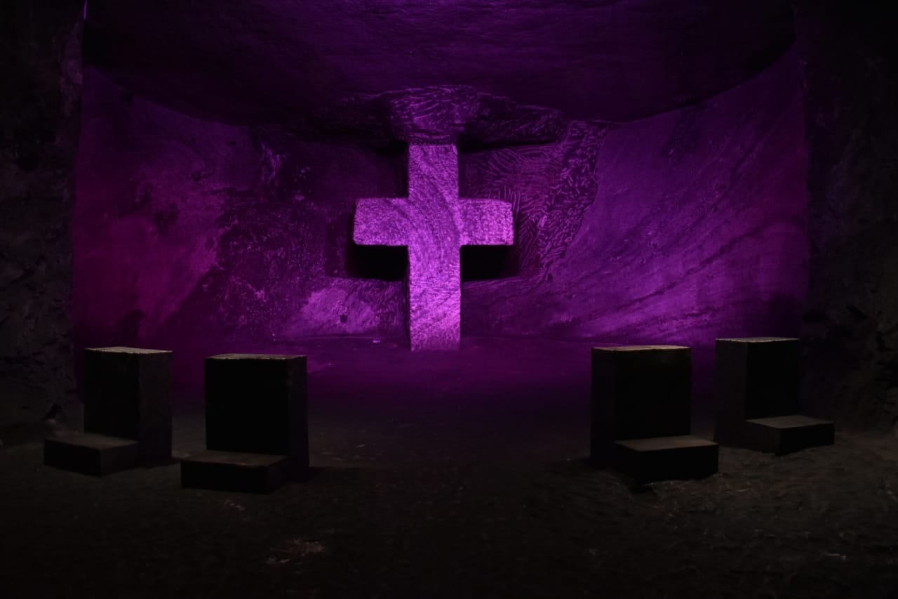 Catedral de Sal de Zipaquirá, celebrando la victoria de Egan Bernal