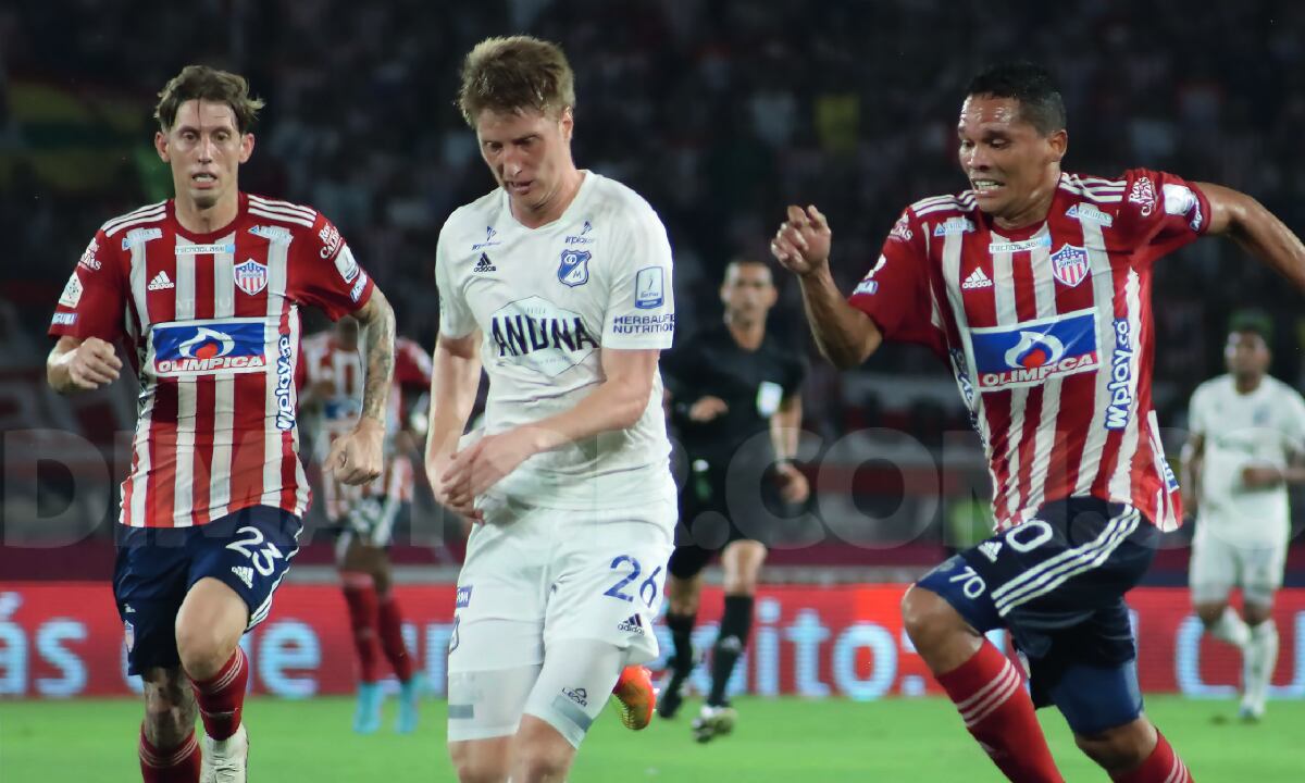 Junior vs. Millonarios. Andrés Llinás y Carlos Bacca. Foto: Dimayor