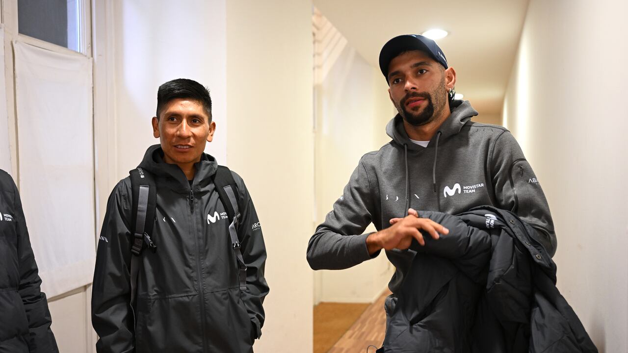 Nairo Quintana y Fernando Gaviria, corredores del Movistar Team