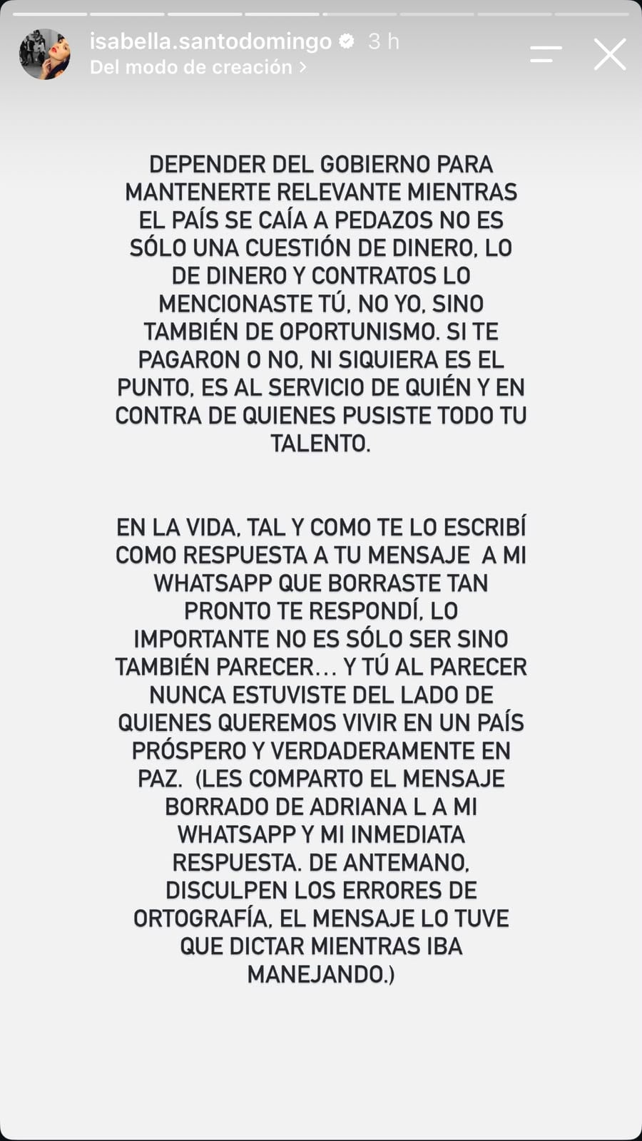 Isabella Santo Domingo contra Adriana Lucía