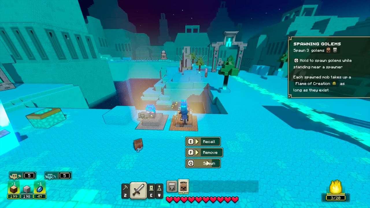 Minecraft Legends permite recolectar materiales con unas hadas especiales.