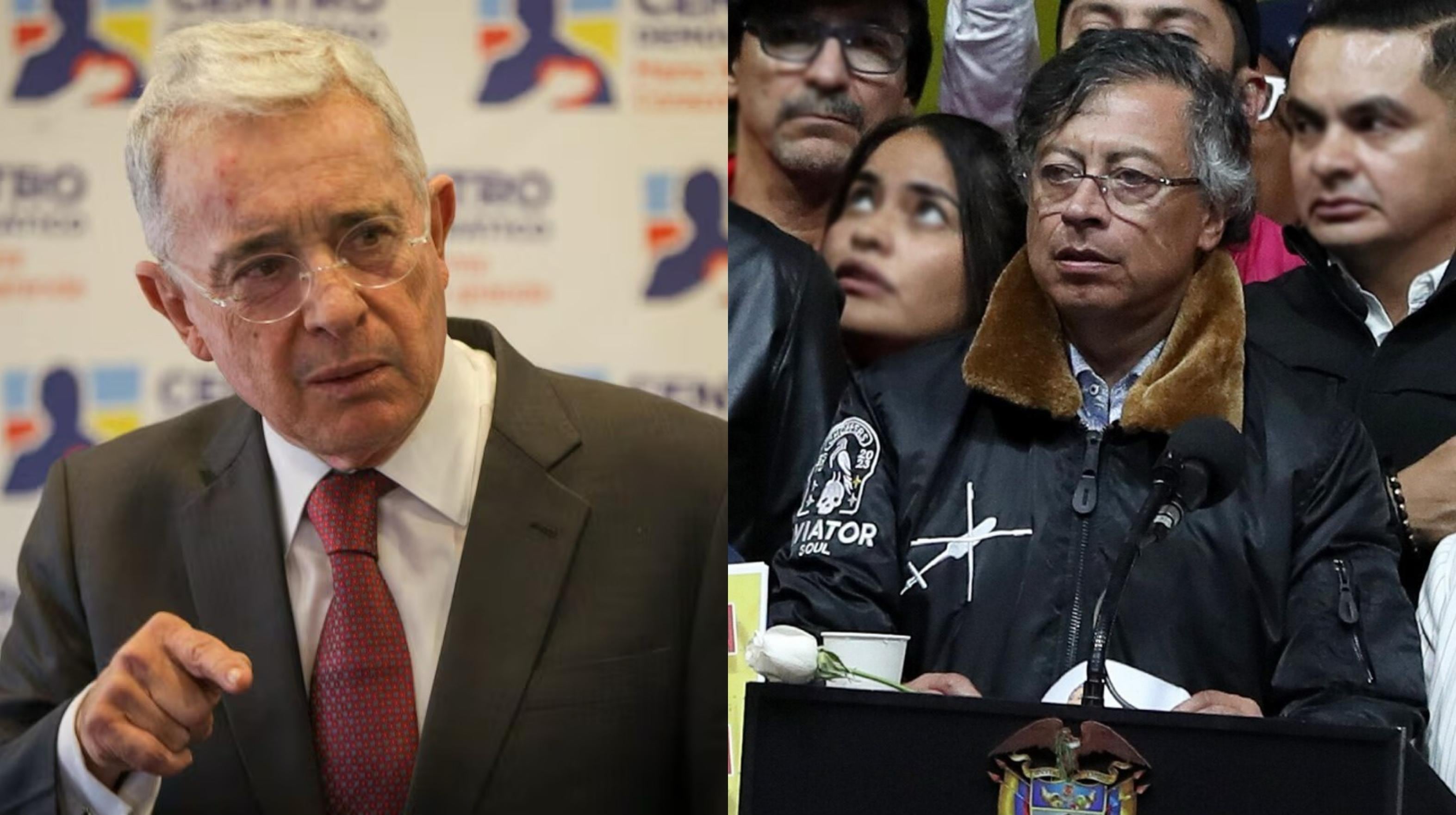 Exmandatario Álvaro Uribe y presidente Gustavo Petro.