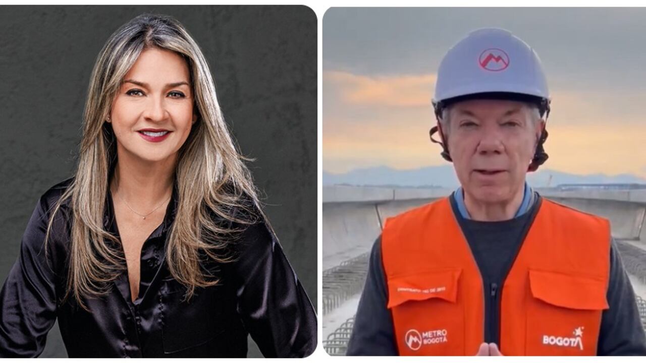Vicky Dávila y Juan Manuel Santos.