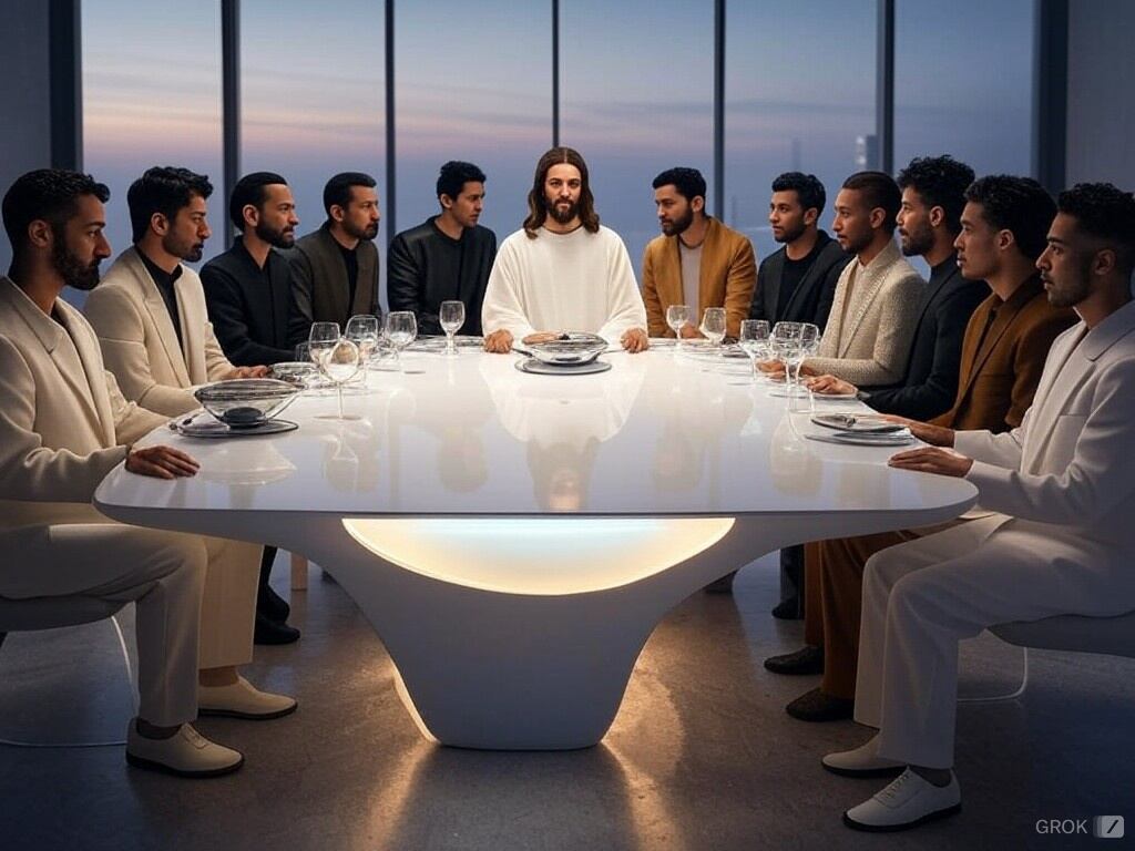 Una nueva interpretación de la "Última Cena" en 2025 fusiona arte clásico con elementos modernos, impulsada por la inteligencia artificial.