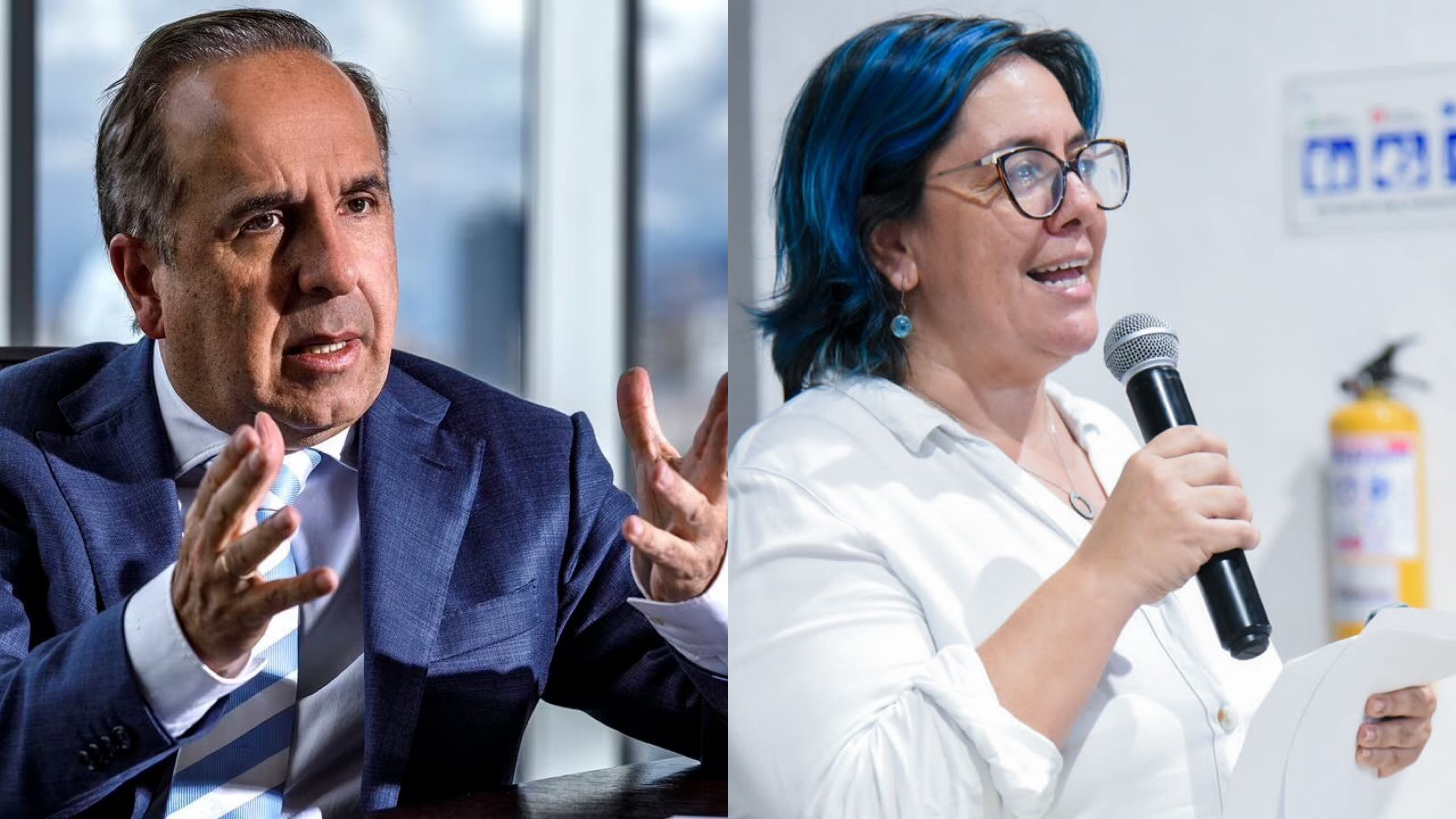 Ministro de Transporte, Guillermo Reyes y secretaria del Interior de Cartagena, Ana María González