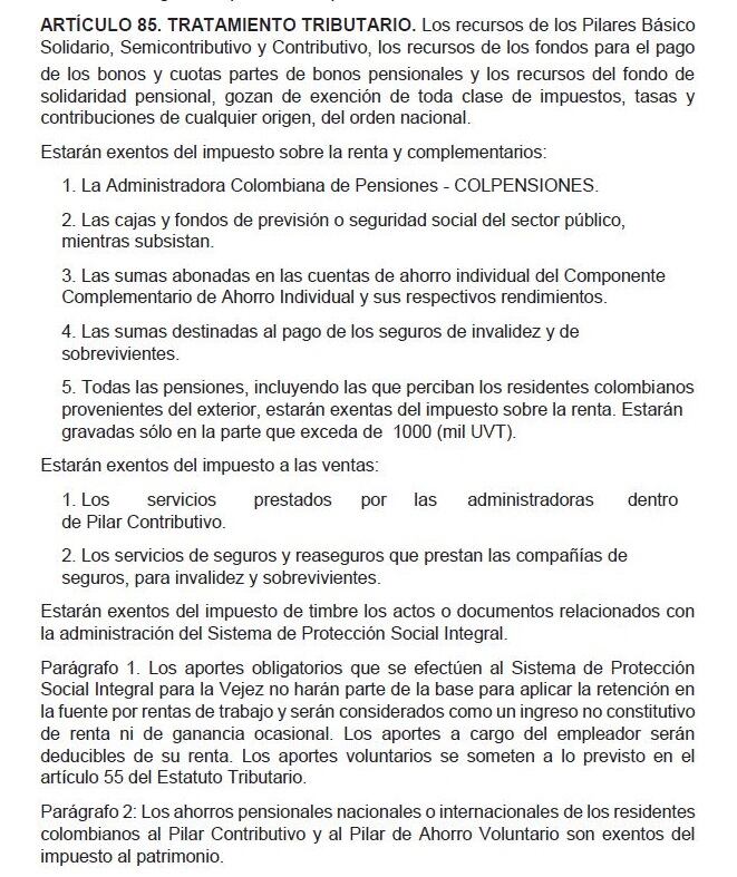 Artículo 85 ponencia Norma Hurtado.